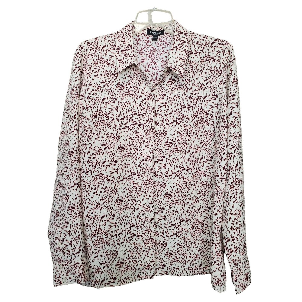 Express The Portofino Shirt Abstract Print Long Sleeve Button-Up Shirt Size L